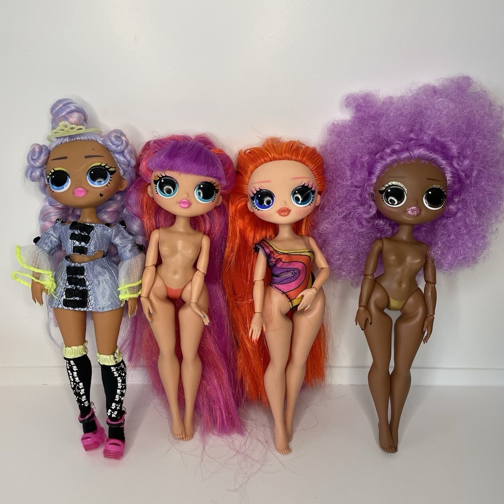 LOL OMG Doll Lot Of 4 Lady Major Miss Royale DJ24 K Roller Chick Incomplete